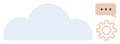 Cloud Computing with Gear and Chat Bubble Representing Integration and Communication Royalty Free Stock Photo
