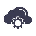 Cloud computing gear icon represents settings and configuration isolated Royalty Free Stock Photo