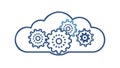 Cloud Computing Gear Icon Vector Illustration, vector design Generative AI Royalty Free Stock Photo