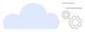 Cloud Computing with Gear Icons Representing Technology and Process Integration Royalty Free Stock Photo