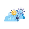 cloud computing with gear pinions Royalty Free Stock Photo