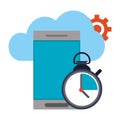 Cloud computing and technology symbols