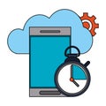Cloud computing and technology symbols