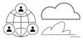 Cloud Networking Concept with Global Connectivity and Digital Communication Icons Royalty Free Stock Photo