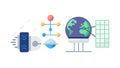 Cloud Computing Global Data Access Network Vector, vector design Generative AI Royalty Free Stock Photo