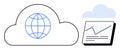 Cloud Computing with Global Network and Data Analytics Dashboard Royalty Free Stock Photo