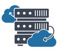 Cloud computing Glyph Isolated Vector icon which can easily modify or edit Royalty Free Stock Photo