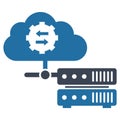 Cloud computing Glyph Isolated Vector icon which can easily modify or edit Royalty Free Stock Photo