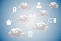 Cloud computing graphic with icons Royalty Free Stock Photo