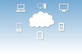 Cloud computing graphic with icons Royalty Free Stock Photo