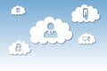 Cloud computing graphic with icons Royalty Free Stock Photo
