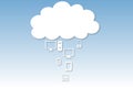 Cloud computing graphic with icons Royalty Free Stock Photo