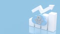 Cloud Computing Growth Concept with Upward Arrow Chart 3d render Royalty Free Stock Photo