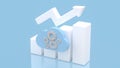 Cloud Computing Growth Concept with Upward Arrow Chart 3d render Royalty Free Stock Photo