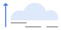 Cloud computing growth trend represented by upward arrow and cloud graphic Royalty Free Stock Photo