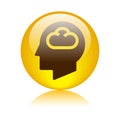 Cloud computing head icon