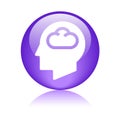 Cloud computing head icon