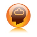 Cloud computing head icon