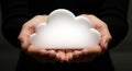 Cloud computing held in hands Royalty Free Stock Photo