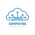 Cloud computing hosting icon design. Hosting technology sign. Server network connection symbol. Vector illustration.