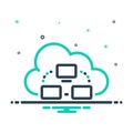 Mix icon for Cloud Computing, computing and link Royalty Free Stock Photo