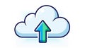 Cloud computing icon with arrow indicating upload or data transfer Royalty Free Stock Photo