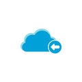 Cloud computing icon, arrow left icon