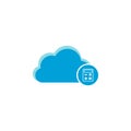 Cloud computing icon, calculator icon