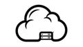 Cloud computing icon with database storage symbol integrated into design Royalty Free Stock Photo