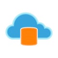 Cloud computing icon with a database symbol Royalty Free Stock Photo