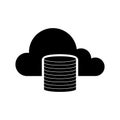 Cloud computing icon with a database symbol Royalty Free Stock Photo