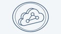 A cloud computing icon with a digital network inside. vector design Generative AI Royalty Free Stock Photo