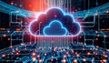 Cloud computing icon, digital tech, network, data, Stock Photo, Generative AI Royalty Free Stock Photo
