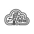 Cloud computing icon with interconnected servers and data storage Royalty Free Stock Photo