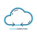 Cloud Computing icon. Line icon. Flat design vector illustration.