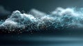 Cloud Computing Icon in Motion With Particles and Abstract Clouds Creating a Dynamic Visual Representation of Technology Royalty Free Stock Photo