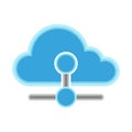 Cloud computing icon with a network symbol Royalty Free Stock Photo