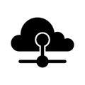 Cloud computing icon with a network symbol Royalty Free Stock Photo
