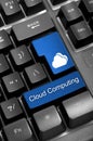 Cloud computing on keyboard Royalty Free Stock Photo