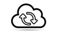 Cloud computing icon with refresh arrows for data sync and backup Royalty Free Stock Photo