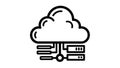 Cloud computing icon with servers and network connection Royalty Free Stock Photo