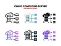 Cloud Computing icon set with different style. Royalty Free Stock Photo