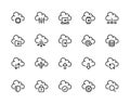 Cloud computing icon set editable vector stroke 96x96 pixel perfect Royalty Free Stock Photo