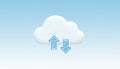 Cloud Computing Icon Set with Upload and Download Arrows Representing Data Transfer and Storage Royalty Free Stock Photo