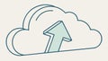 A cloud computing icon showing data upload to the cloud vector design Generative AI Royalty Free Stock Photo