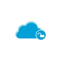 Cloud computing icon, unlocked icon