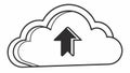 A cloud computing icon with an upward arrow for uploading, vector design Generative AI Royalty Free Stock Photo
