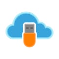 Cloud computing icon with an usb symbol Royalty Free Stock Photo
