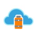 Cloud computing icon with an usb symbol Royalty Free Stock Photo