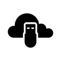 Cloud computing icon with an usb symbol Royalty Free Stock Photo